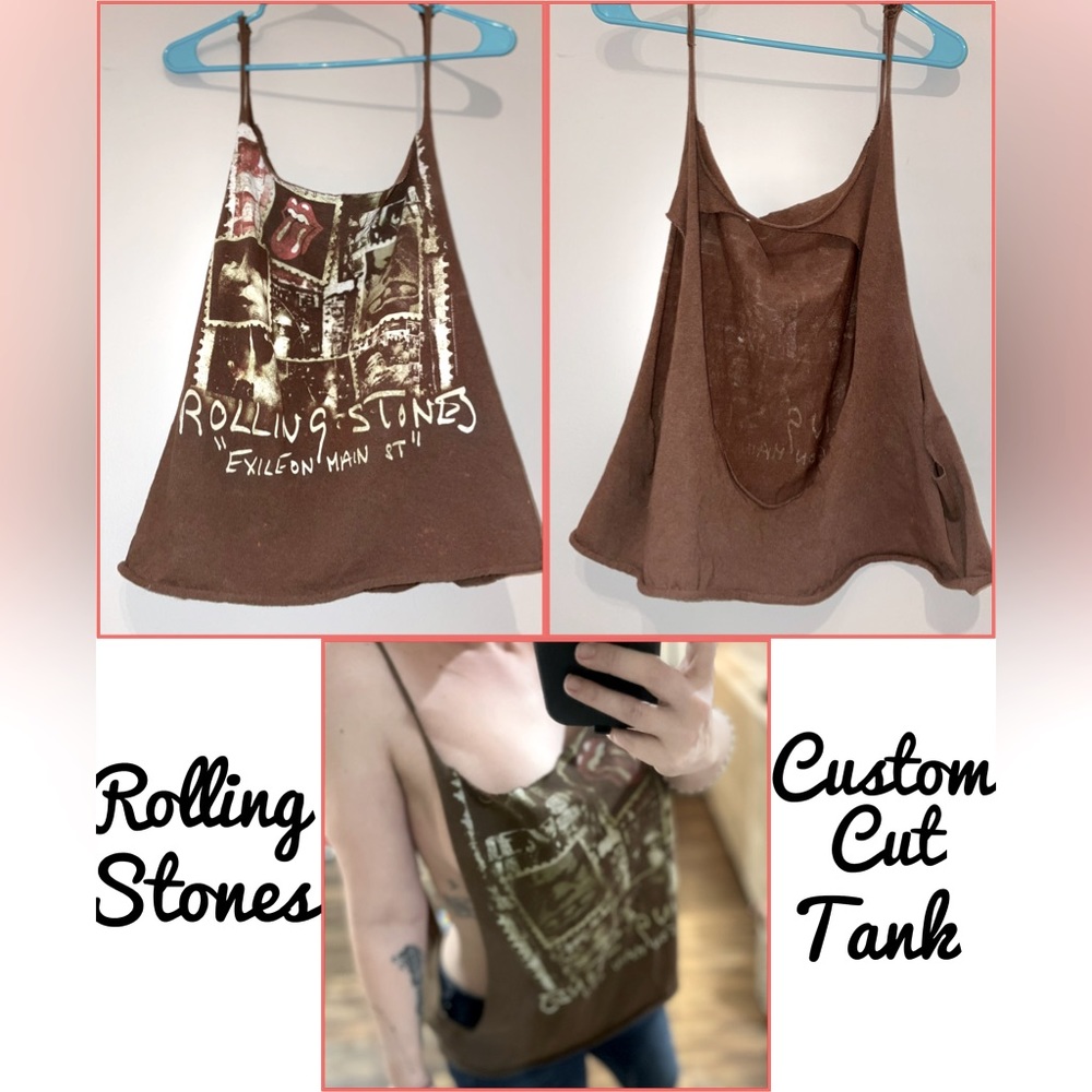 Rolling Stones custom cut T-shirt tank 1of a kind vintage exile on Main Street
